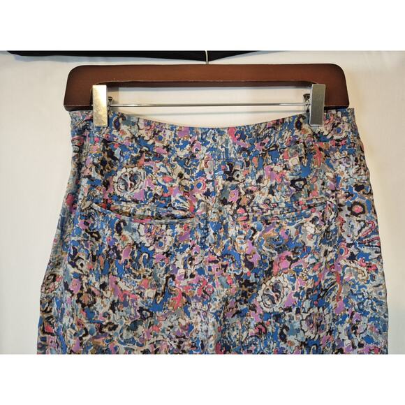 Y2K Marc By Marc Jacobs Colorful Pleated 100% Silk Straight Cropped Pants US 0 - Picture 8 of 8